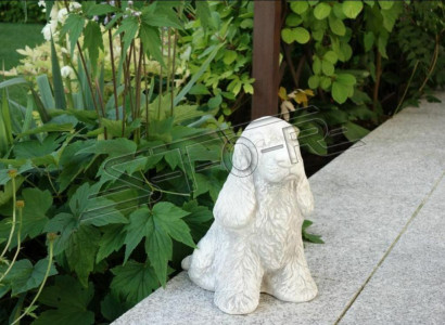 Garden Decoration White Dog Patio Stone Figure Figurines Decorative Statue